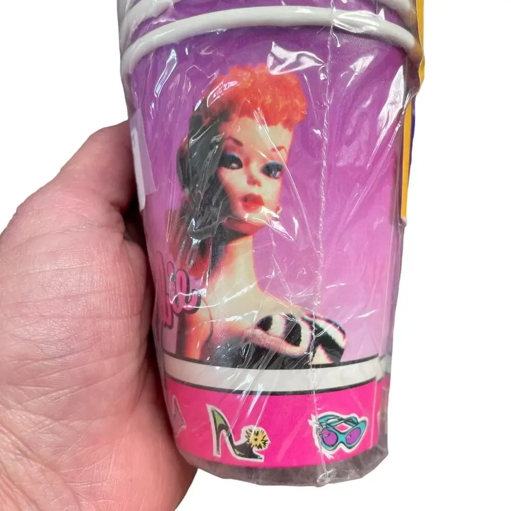 Vintage Ponytail Barbie Paper Cups 1993 Child Party Total of 16 New Old Stock